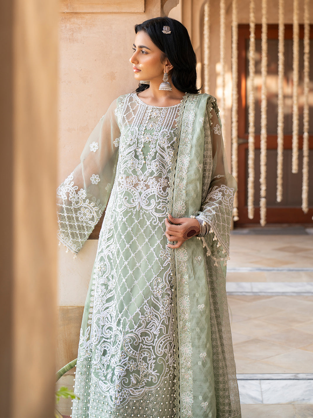 Binilyas | Dilbaro Embroidered Festive Lawn 24 | 403-A - Official Bin Ilyas - Agha Fabrics UK