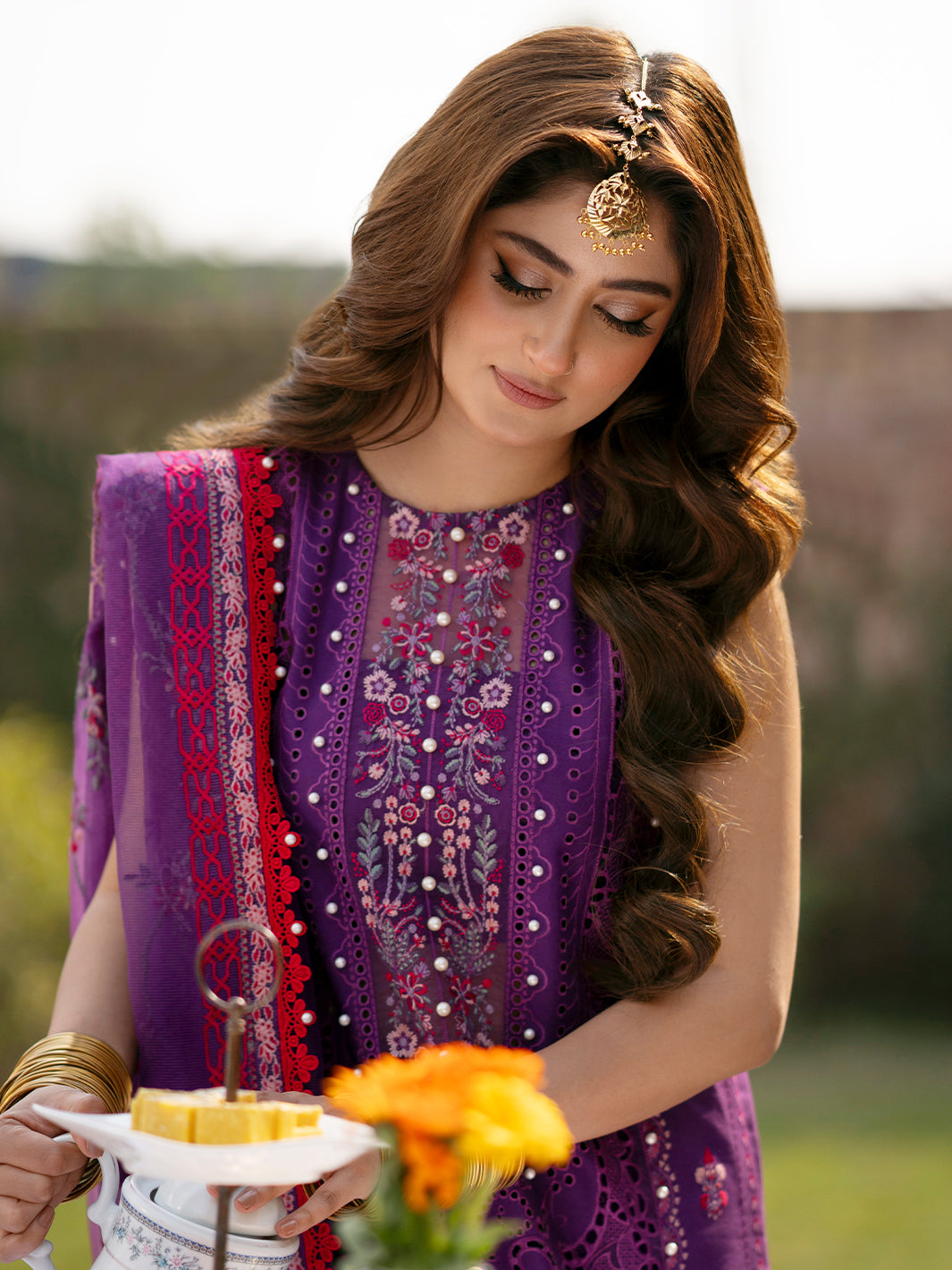 Binilyas | Dilbaro Embroidered Festive Lawn 24 | 404-A - Official Bin Ilyas - Agha Fabrics UK