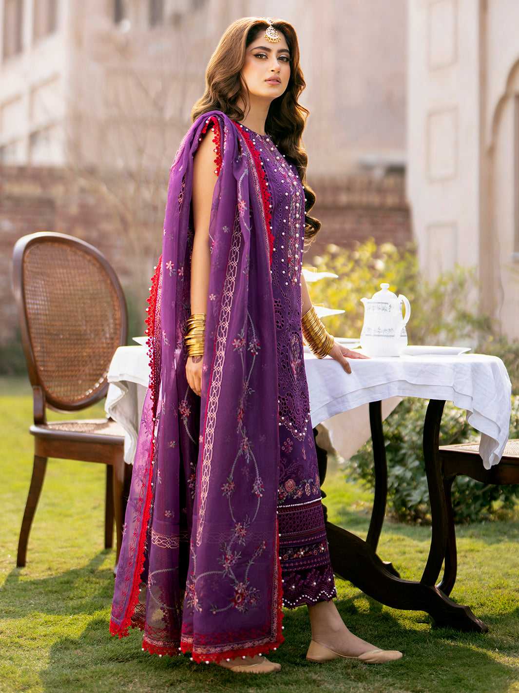 Binilyas | Dilbaro Embroidered Festive Lawn 24 | 404-A - Official Bin Ilyas - Agha Fabrics UK