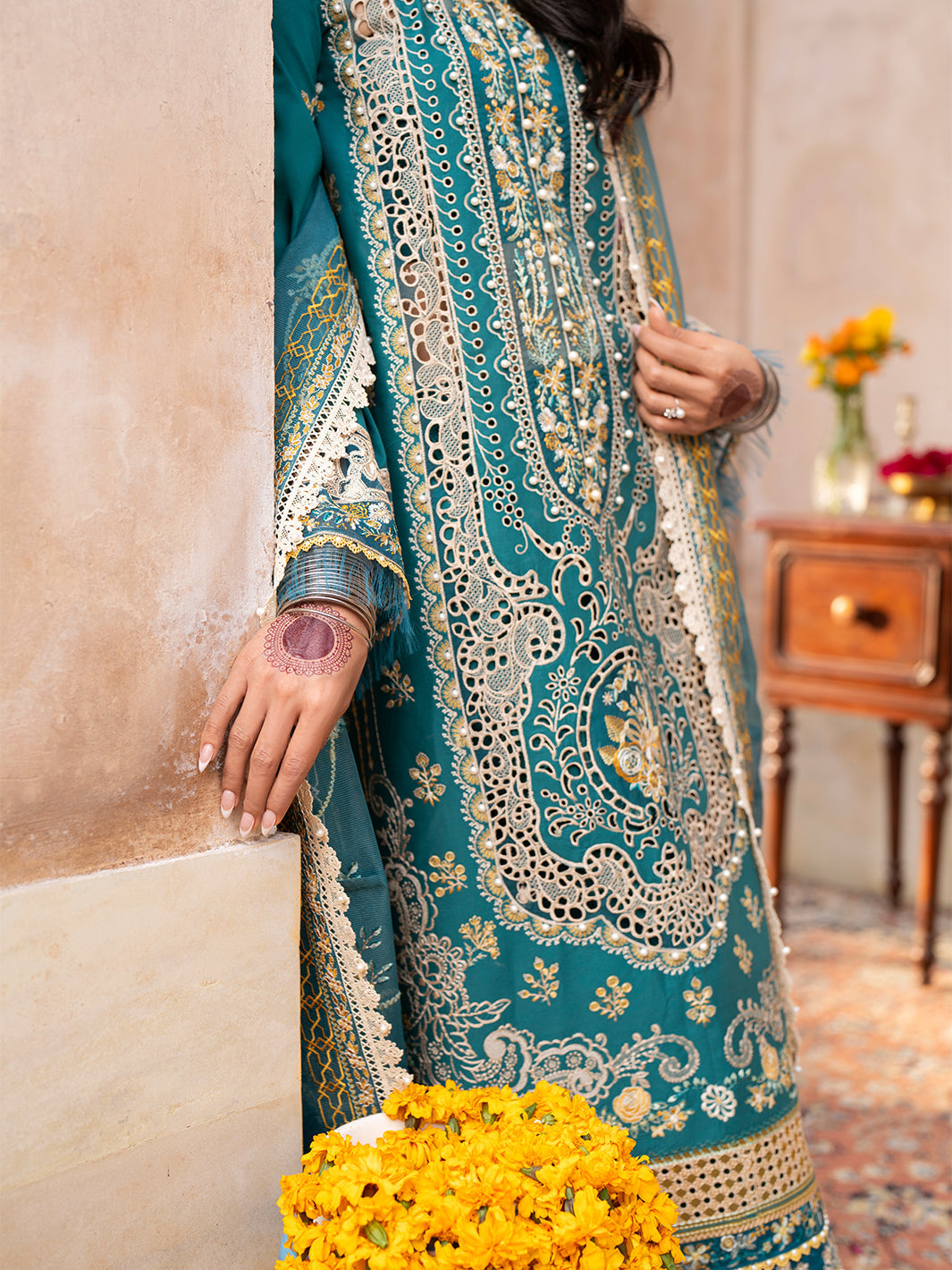 Binilyas | Dilbaro Embroidered Festive Lawn 24 | 404-B - Official Bin Ilyas - Agha Fabrics UK