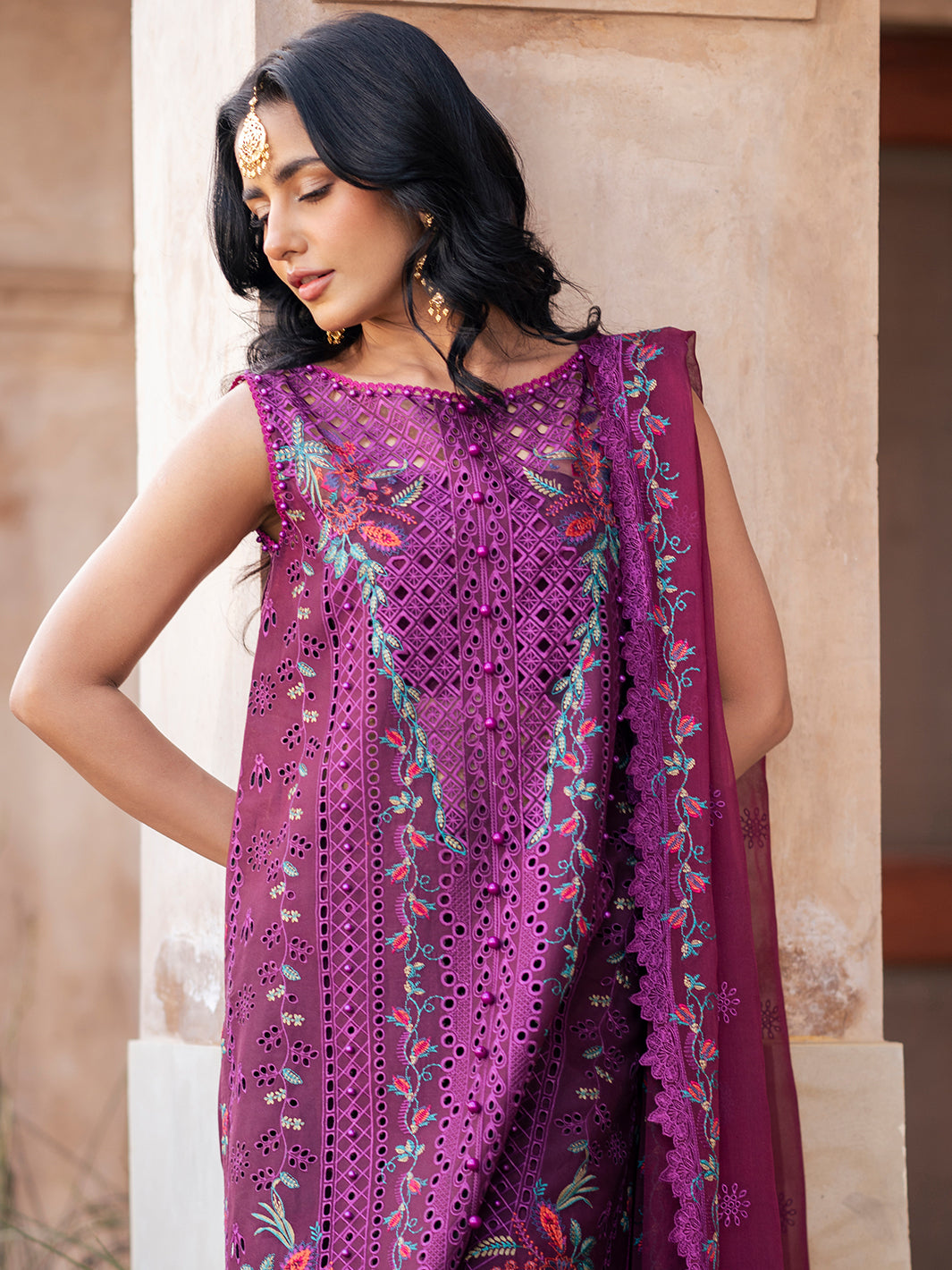 Binilyas | Dilbaro Embroidered Festive Lawn 24 | 405-B - Official Bin Ilyas - Agha Fabrics UK