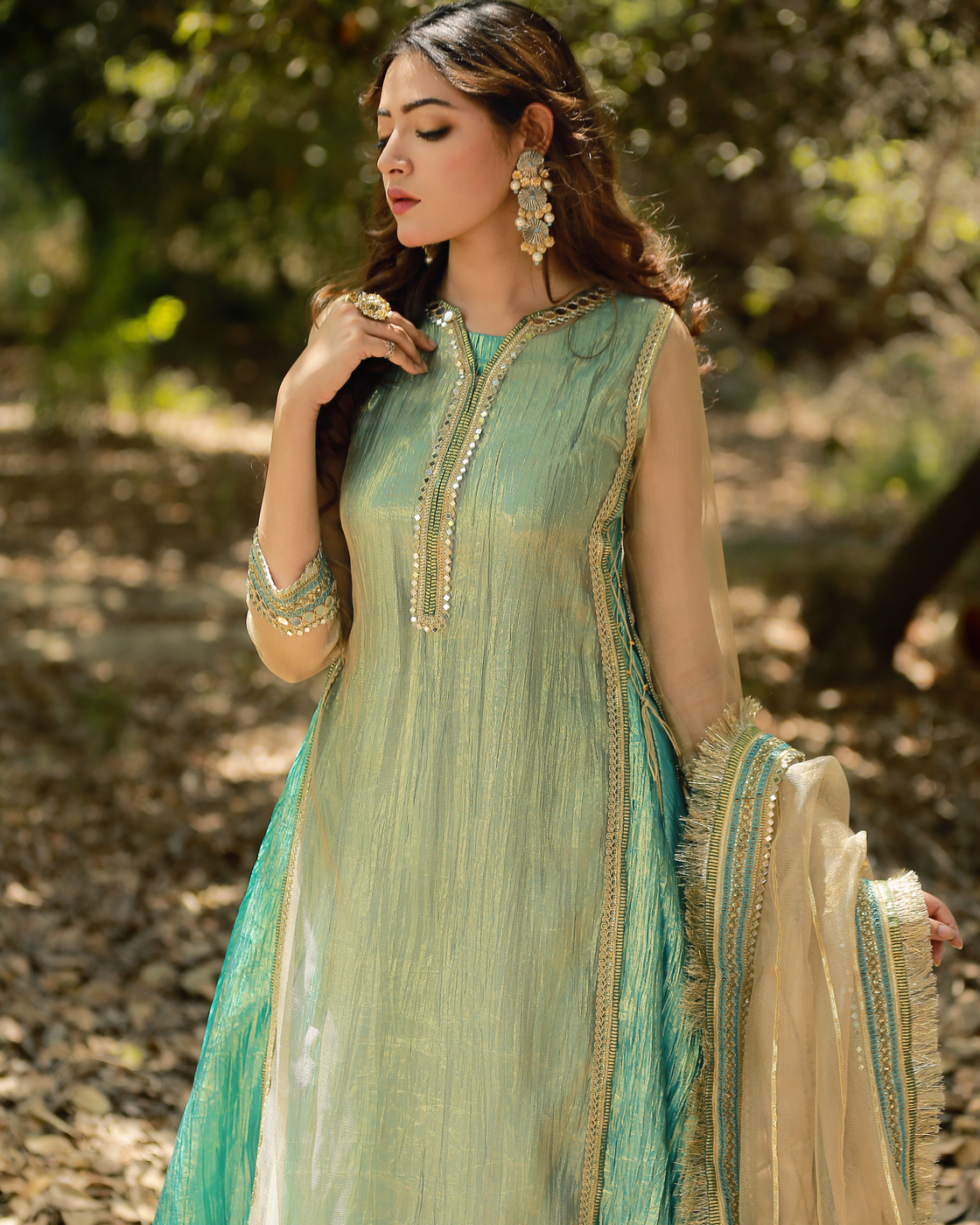 Zar | Formals Wear | Golden/Turquoise - Official Zar - Agha Fabrics UK