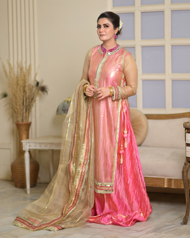 Zar | Formals Wear | Golden/Pink - Official Zar - Agha Fabrics UK
