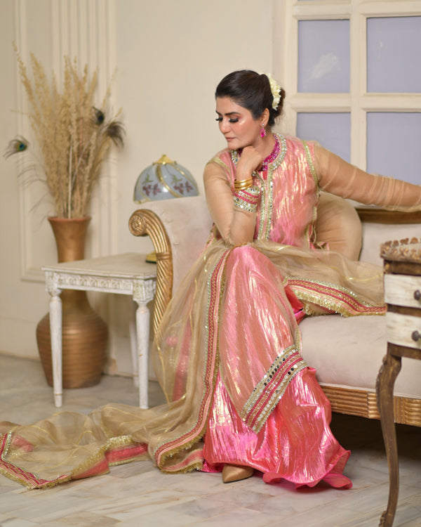 Zar | Formals Wear | Golden/Pink - Official Zar - Agha Fabrics UK