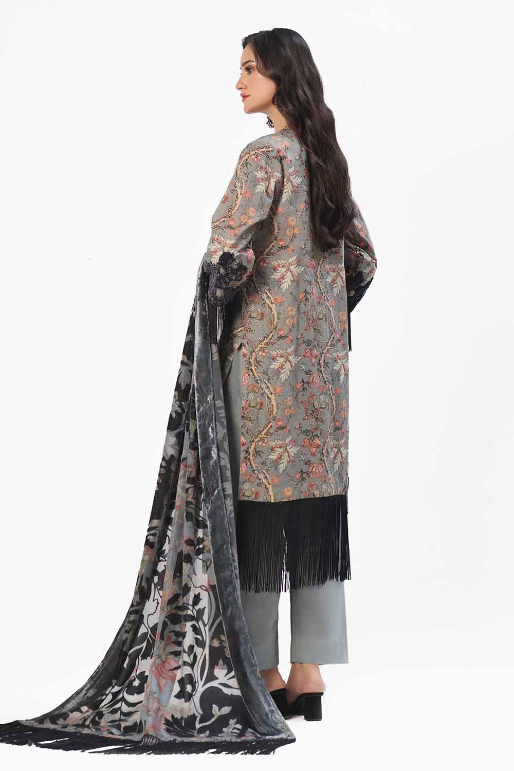 Gul Ahmed | Winter Collection 24 | Velvet Dupatta BVL-42008 - Official Gul Ahmed - Agha Fabrics UK