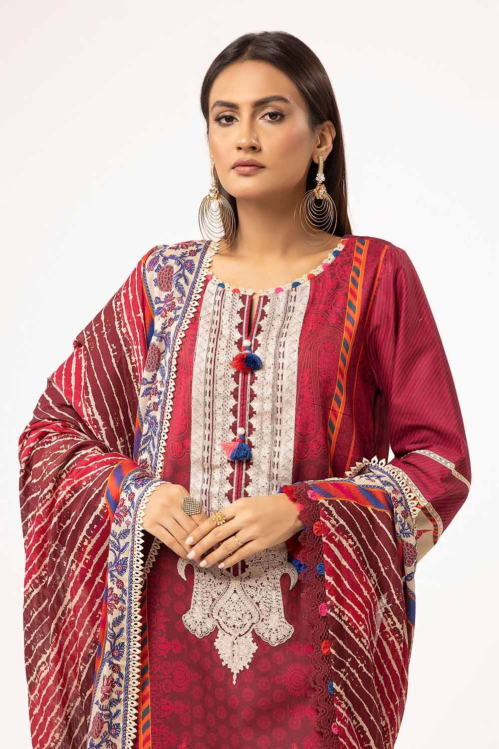 Gul Ahmed | Winter Collection 24 | Cotton Net Dupatta CD-42001 - Official Gul Ahmed - Agha Fabrics UK