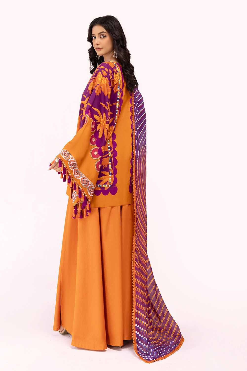 Gul Ahmed | Winter Collection 24 | Cotton Net Dupatta CD-42008 - Official Gul Ahmed - Agha Fabrics UK