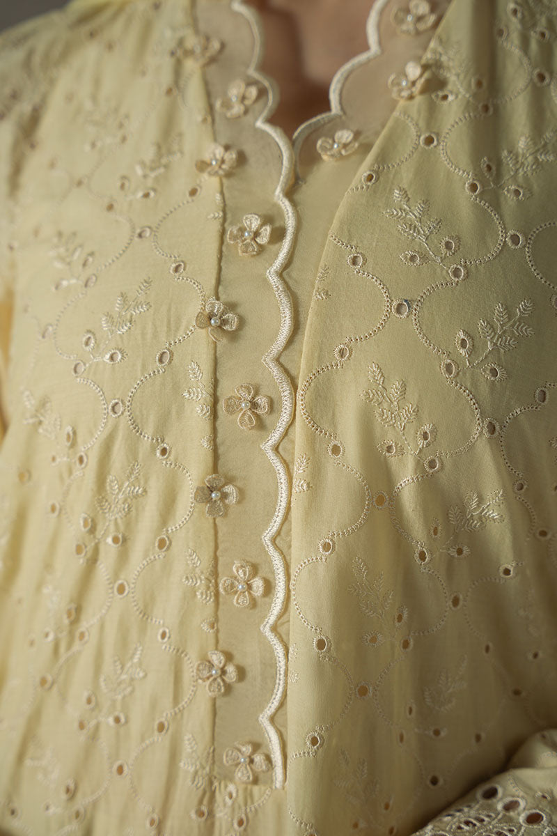 Cross Stitch | Chikankari Lawn 25 | LEMON ZEST