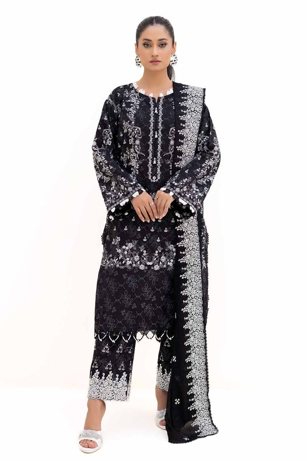 Gul Ahmed | Winter Collection 24 | Cotton Net Dupatta CN-42002 - Official Gul Ahmed - Agha Fabrics UK