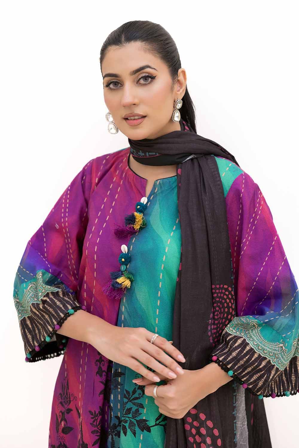 Gul Ahmed | Winter Collection 24 | Cotton Net Dupatta CN-42003 - Official Gul Ahmed - Agha Fabrics UK