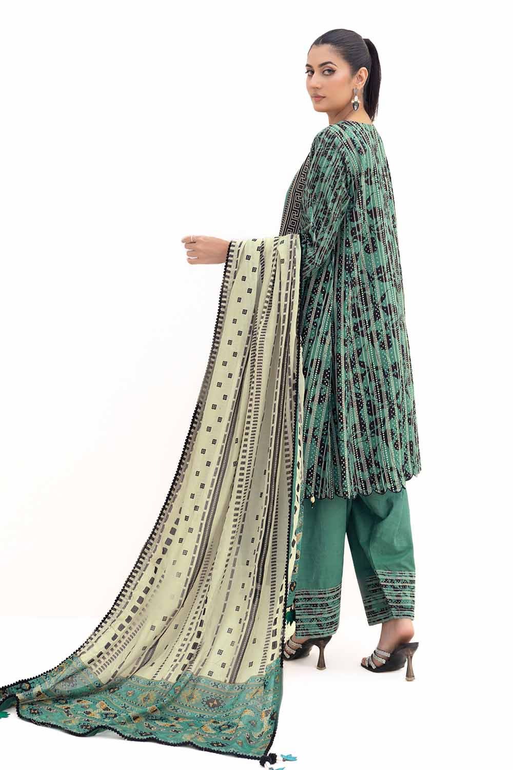 Gul Ahmed | Winter Collection 24 | Cotton Net Dupatta CN-42004 - Official Gul Ahmed - Agha Fabrics UK