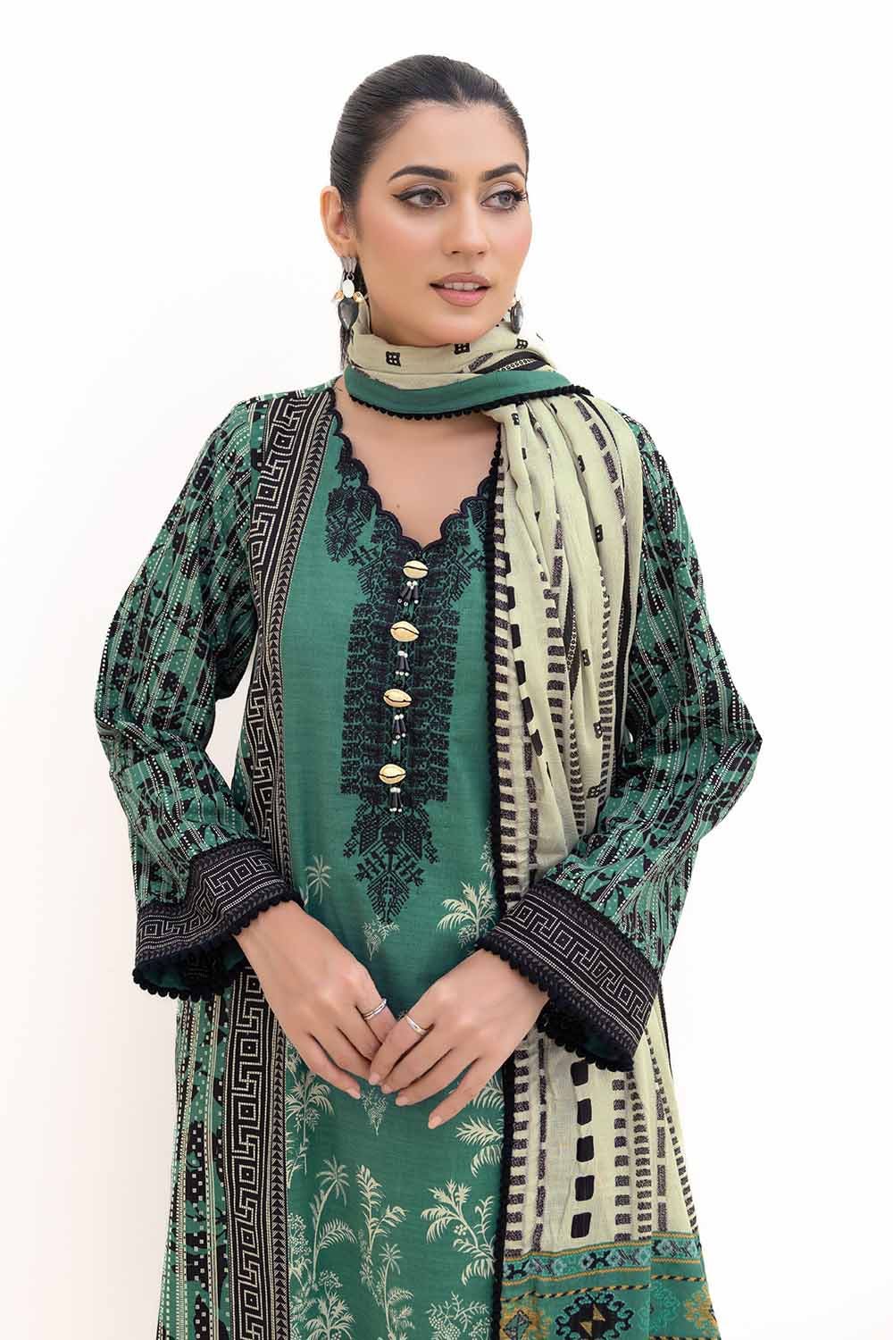 Gul Ahmed | Winter Collection 24 | Cotton Net Dupatta CN-42004 - Official Gul Ahmed - Agha Fabrics UK