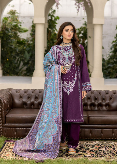 Meem | Winter Collection | PURPLE (KHADDAR) - Official Meem - Agha Fabrics UK