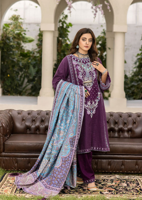 Meem | Winter Collection | PURPLE (KHADDAR) - Official Meem - Agha Fabrics UK