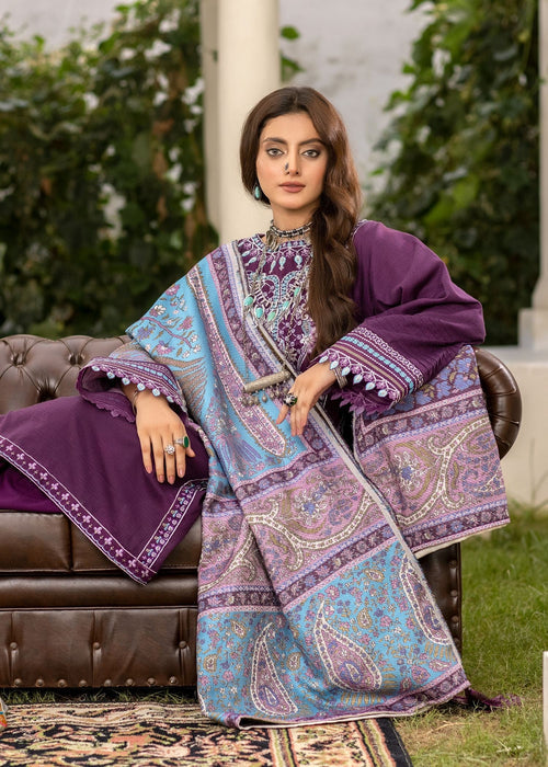 Meem | Winter Collection | PURPLE (KHADDAR) - Official Meem - Agha Fabrics UK