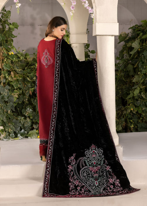 Meem | Winter Collection | MAROON (LINEN) - Official Meem - Agha Fabrics UK