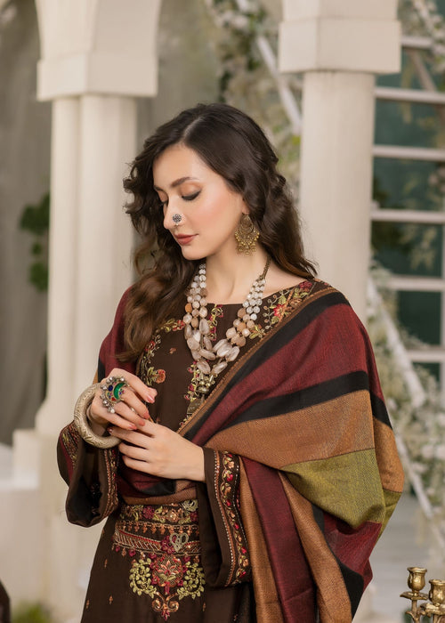 Meem | Winter Collection | BROWN (LINEN) - Official Meem - Agha Fabrics UK