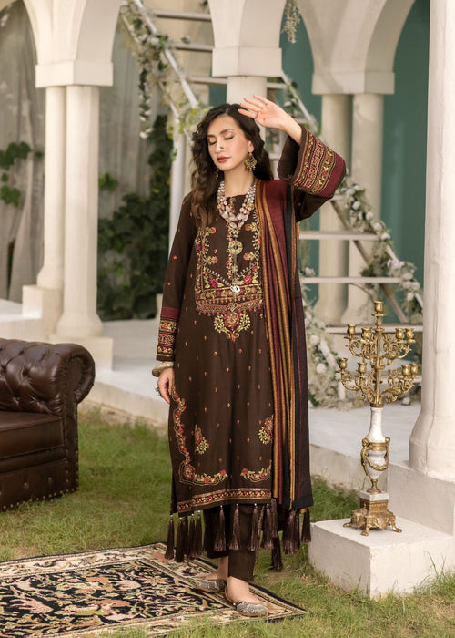 Meem | Winter Collection | BROWN (LINEN) - Official Meem - Agha Fabrics UK