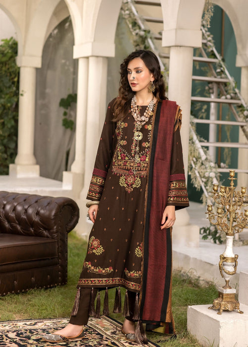 Meem | Winter Collection | BROWN (LINEN) - Official Meem - Agha Fabrics UK