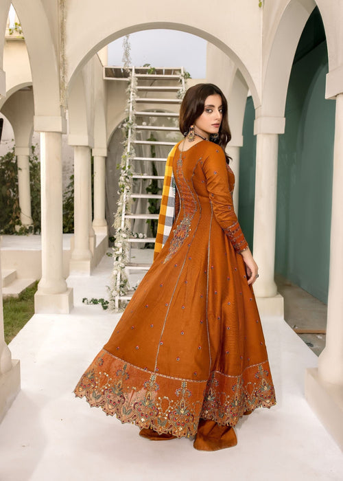 Meem | Winter Collection | RUST (LINEN) - Official Meem - Agha Fabrics UK