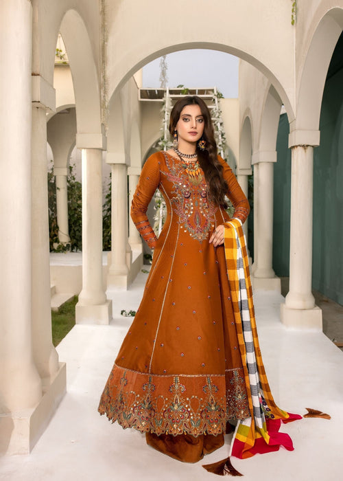 Meem | Winter Collection | RUST (LINEN) - Official Meem - Agha Fabrics UK