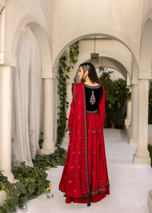 Meem | Winter Collection | RED (KARANDI) - Official Meem - Agha Fabrics UK