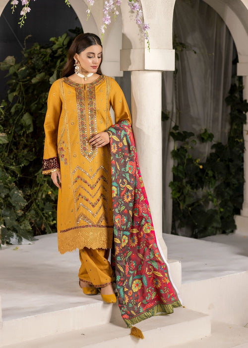 Meem | Winter Collection | MUSTARD (KHADDAR) - Official Meem - Agha Fabrics UK