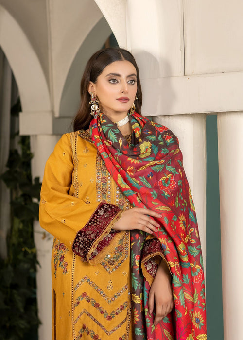 Meem | Winter Collection | MUSTARD (KHADDAR) - Official Meem - Agha Fabrics UK