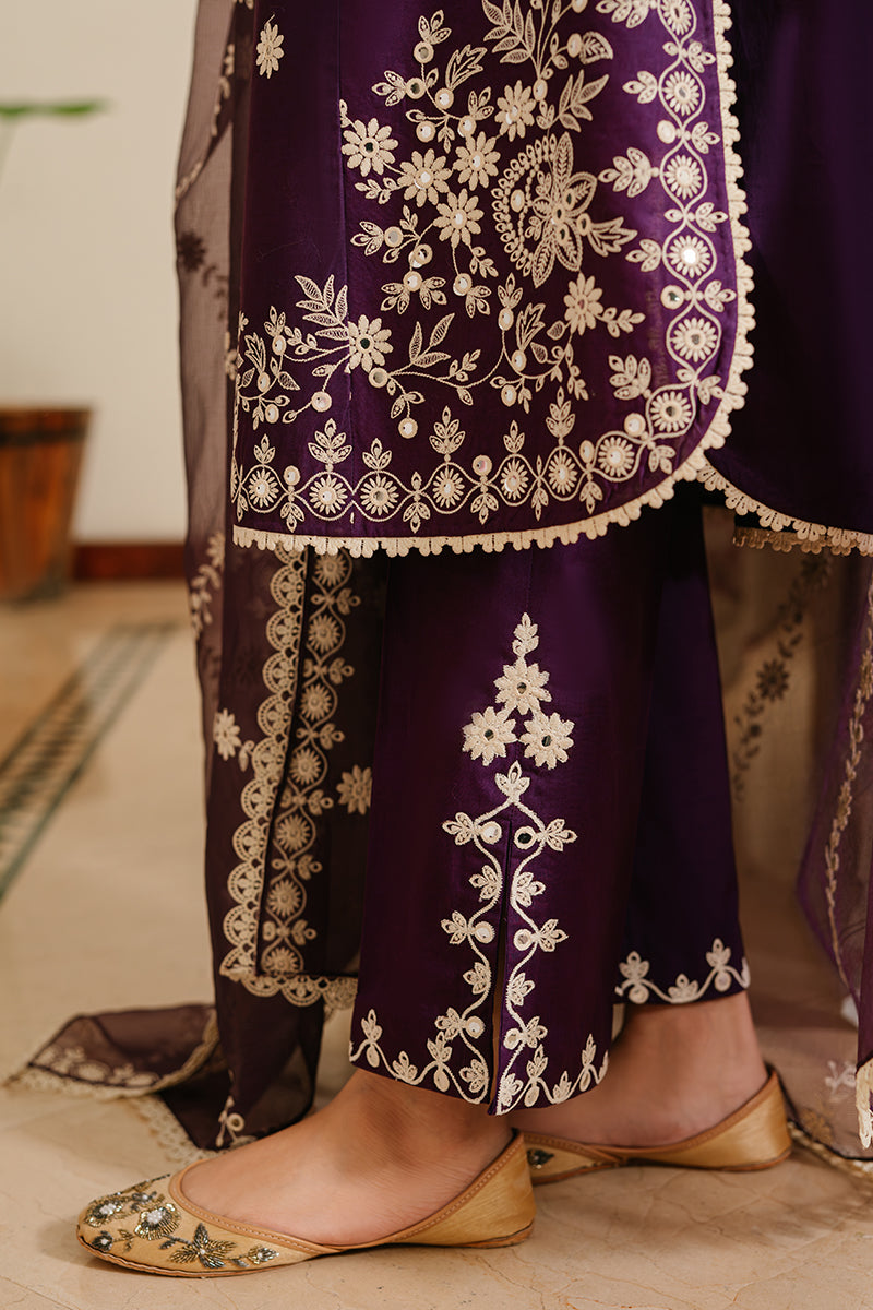 Cross Stitch | Eid Lawn 24 | PLUM GRAIN - Official Cross Stitch - Agha Fabrics UK
