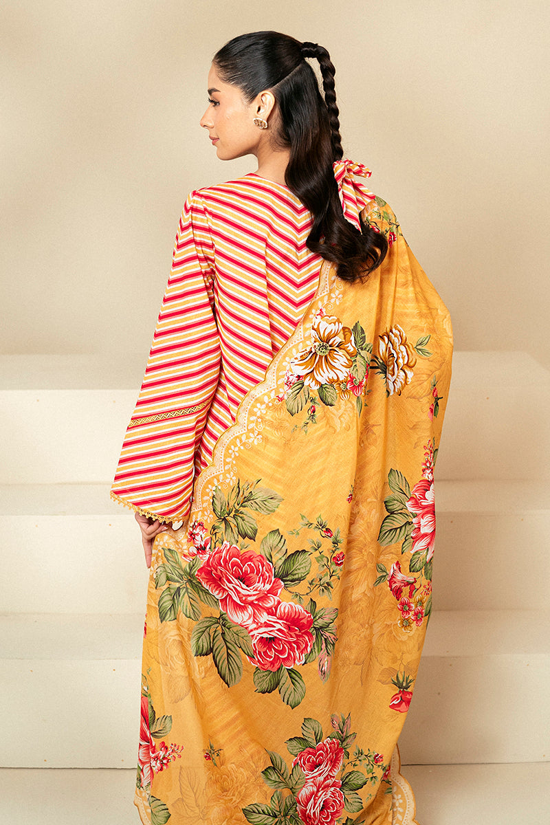 Cross Stitch | Daily Lawn 24 | GOLDEN ROSADO-3 PIECE LAWN SUIT - Official Cross Stitch - Agha Fabrics UK