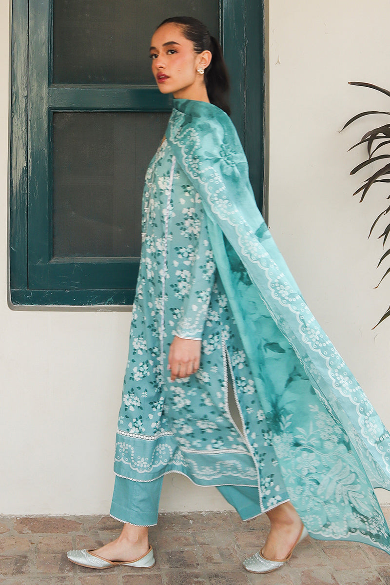 Cross Stitch | Printed Lawn | BLUE CHARM - Official Cross Stitch - Agha Fabrics UK