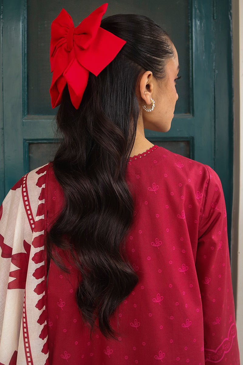 Cross Stitch | Printed Lawn | SCARLET SAGE - Official Cross Stitch - Agha Fabrics UK