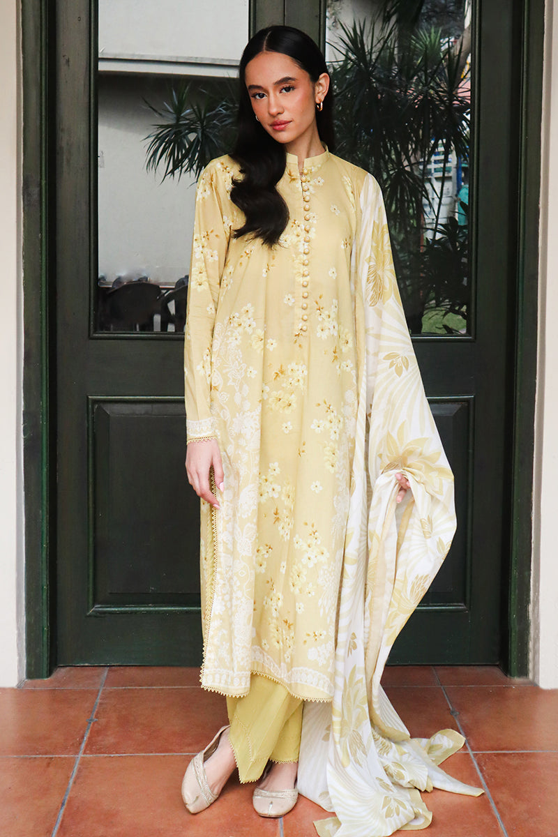 Cross Stitch | Printed Lawn | GARLAND MIST - Official Cross Stitch - Agha Fabrics UK