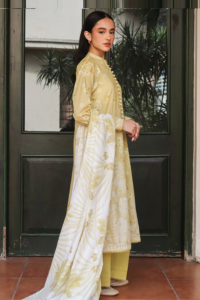 Cross Stitch | Printed Lawn | GARLAND MIST - Official Cross Stitch - Agha Fabrics UK