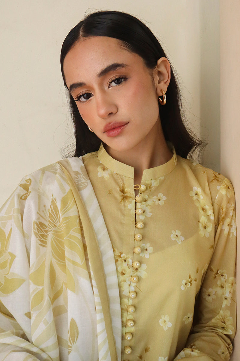 Cross Stitch | Printed Lawn | GARLAND MIST - Official Cross Stitch - Agha Fabrics UK