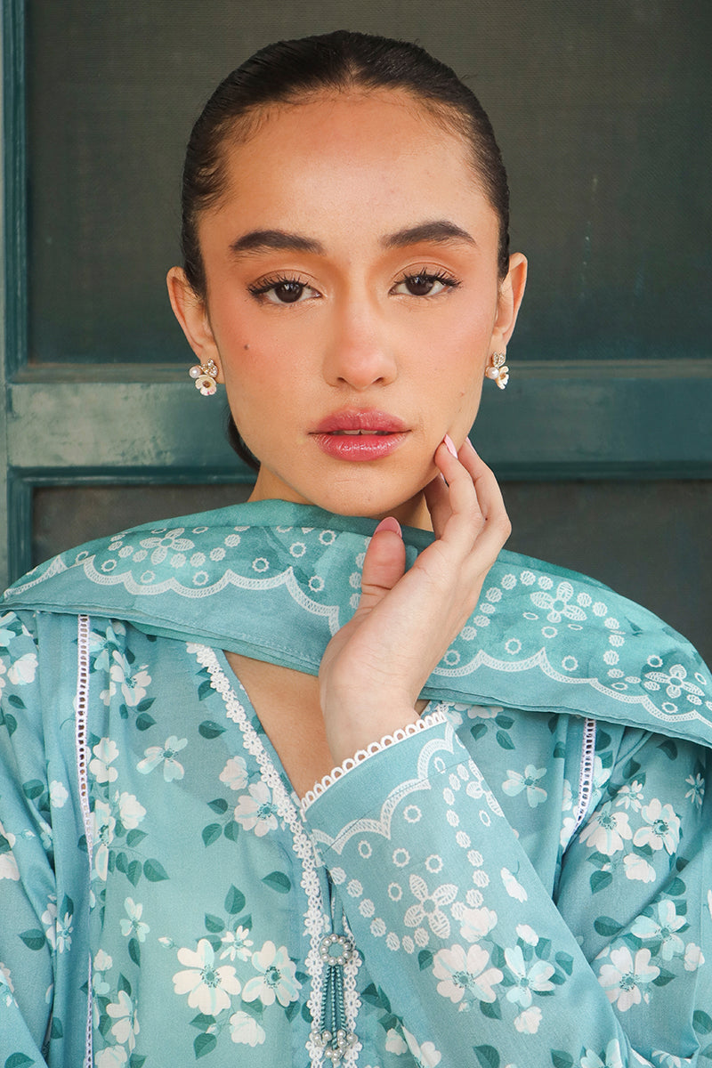 Cross Stitch | Printed Lawn | BLUE CHARM - Official Cross Stitch - Agha Fabrics UK