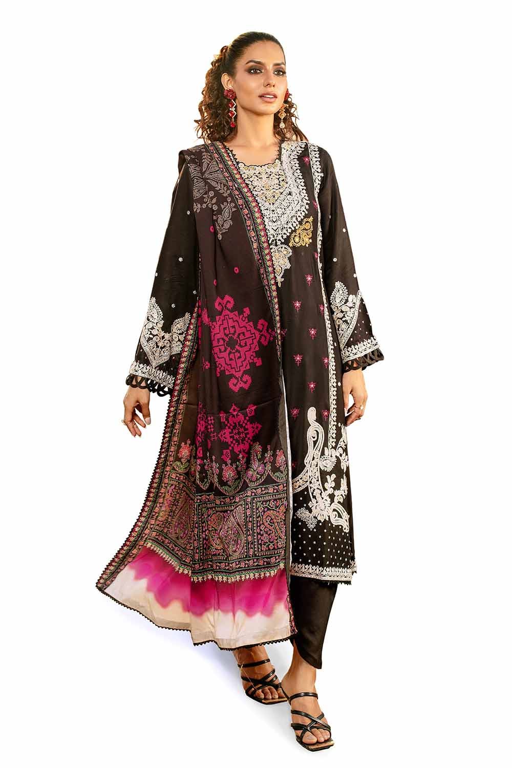 Gul Ahmed | Winter Collection 24 | Cotail Suit with Printed Twill Cotton Linen Dupatta CV-32010 - Official Gul Ahmed - Agha Fabrics UK