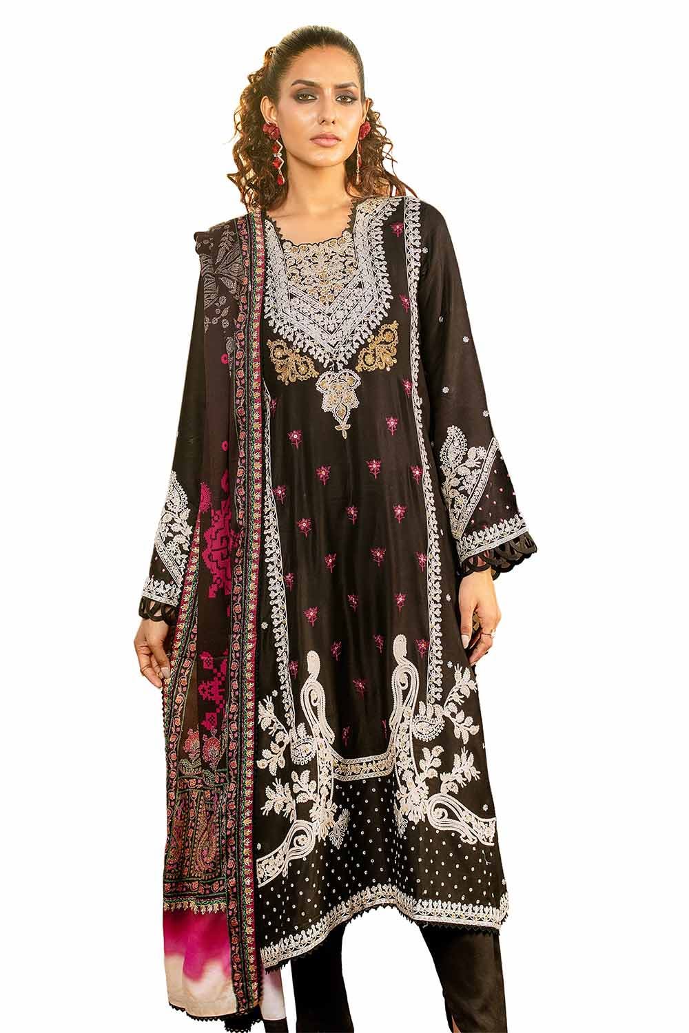 Gul Ahmed | Winter Collection 24 | Cotail Suit with Printed Twill Cotton Linen Dupatta CV-32010 - Official Gul Ahmed - Agha Fabrics UK