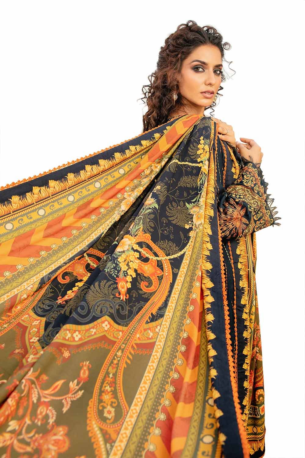 Gul Ahmed | Winter Collection 24 | Cotail Suit with Printed Twill Cotton Linen Dupatta CV-32015 - Official Gul Ahmed - Agha Fabrics UK