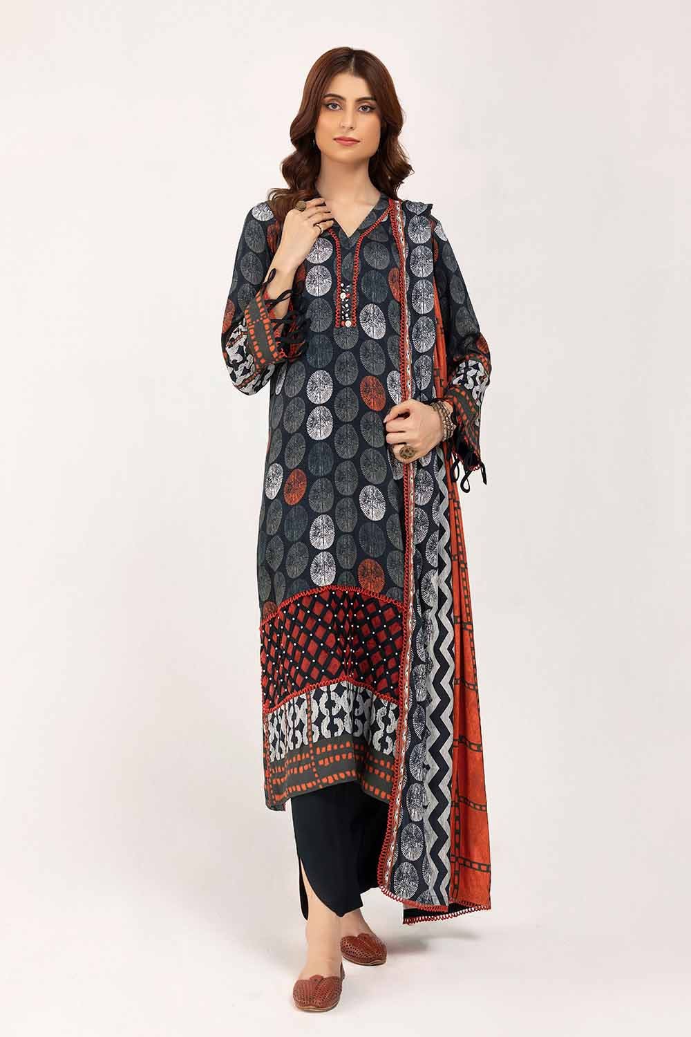 Gul Ahmed | Winter Collection 24 | Cotail Suit CV-42006 - Official Gul Ahmed - Agha Fabrics UK