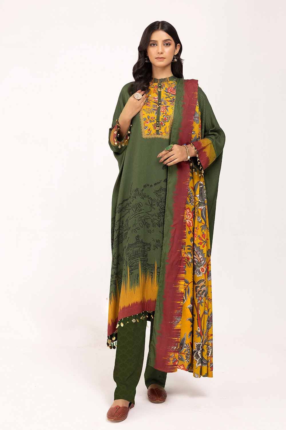 Gul Ahmed | Winter Collection 24 | Cotail Suit CV-42008 - Official Gul Ahmed - Agha Fabrics UK