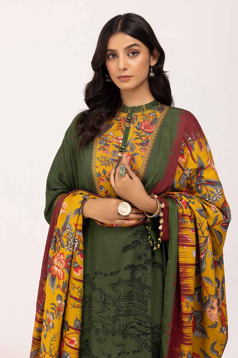 Gul Ahmed | Winter Collection 24 | Cotail Suit CV-42008 - Official Gul Ahmed - Agha Fabrics UK