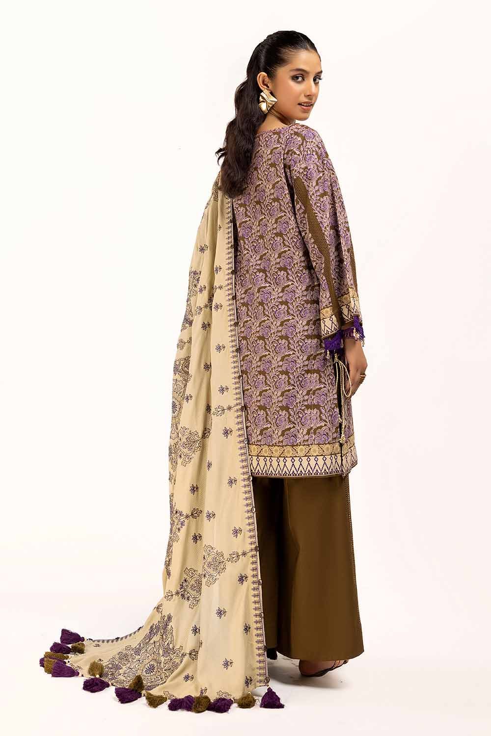 Gul Ahmed | Winter Collection 24 | Cotail Suit with Printed Twill Cotton Linen Dupatta CV-42009 - Official Gul Ahmed - Agha Fabrics UK