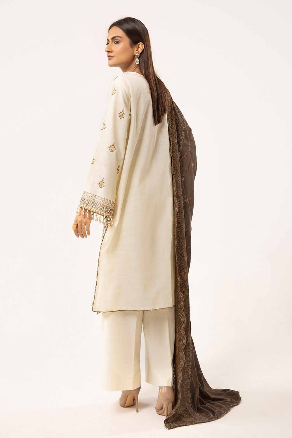 Gul Ahmed | Winter Collection 24 | Twill Cotton Linen Dupatta CV-42011 - Official Gul Ahmed - Agha Fabrics UK