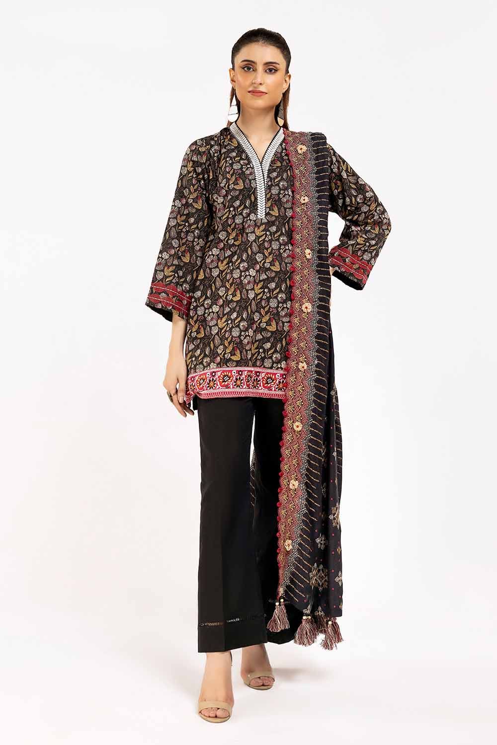 Gul Ahmed | Winter Collection 24 | Twill Cotton Linen Dupatta CV-42012 - Official Gul Ahmed - Agha Fabrics UK