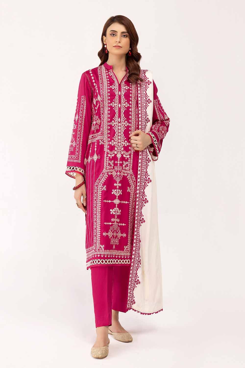 Gul Ahmed | Winter Collection 24 | Cotail Dupatta CV-42013 - Official Gul Ahmed - Agha Fabrics UK