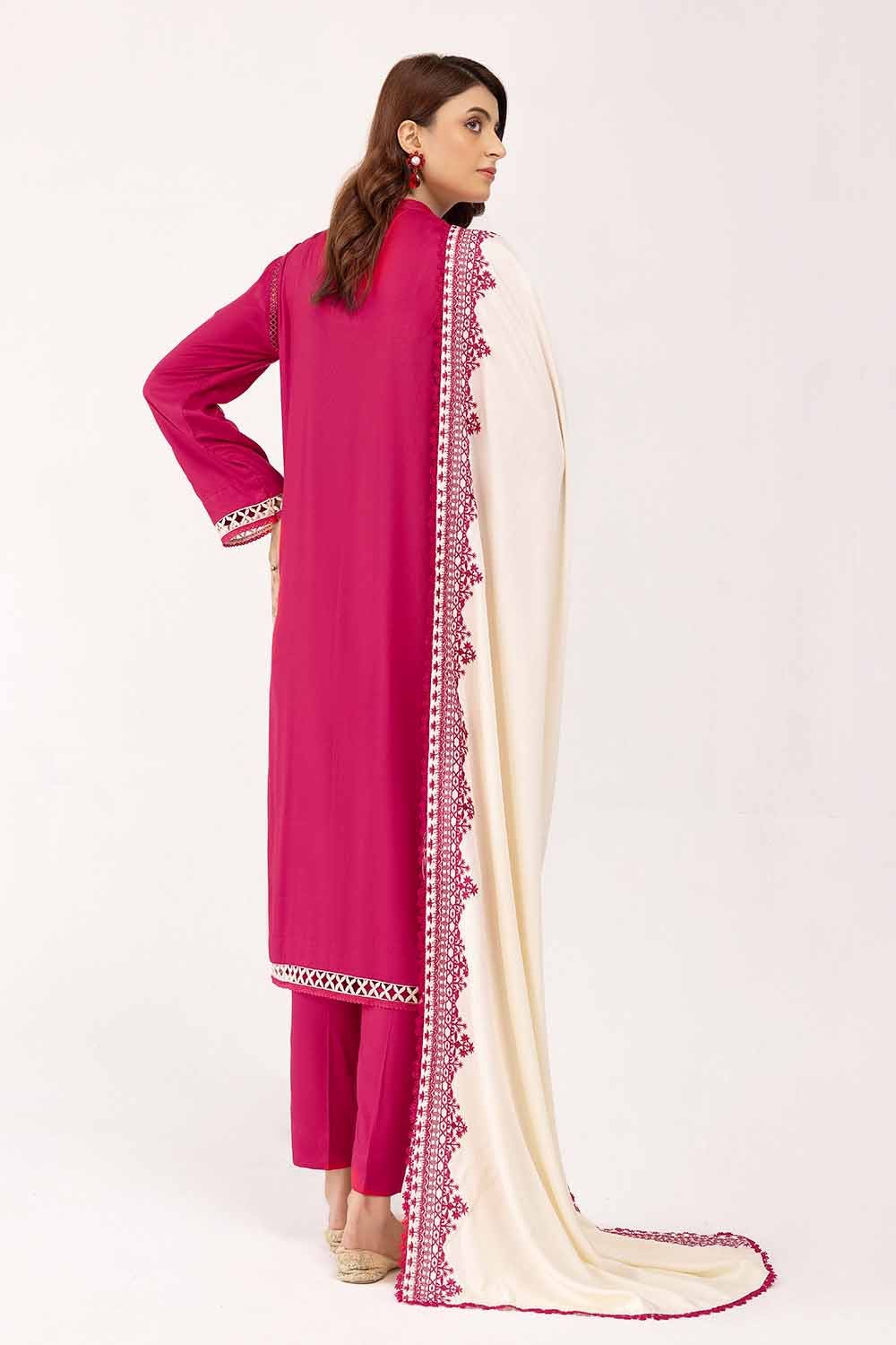 Gul Ahmed | Winter Collection 24 | Cotail Dupatta CV-42013 - Official Gul Ahmed - Agha Fabrics UK
