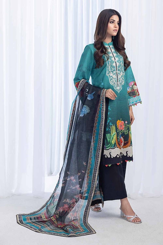 Gul Ahmed | Winter Collection 24 | Net Dupatta WRF-32019 - Official Gul Ahmed - Agha Fabrics UK