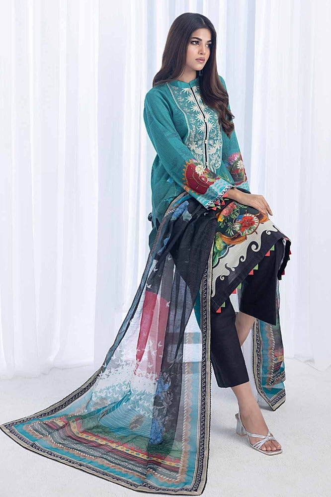 Gul Ahmed | Winter Collection 24 | Net Dupatta WRF-32019 - Official Gul Ahmed - Agha Fabrics UK