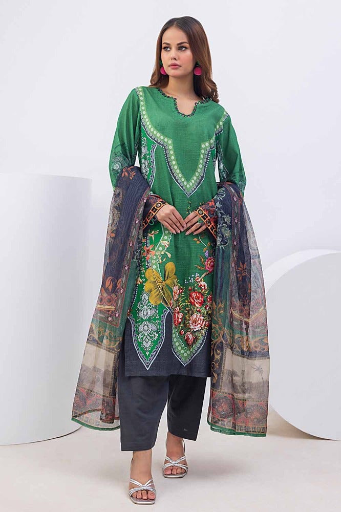 Gul Ahmed | Winter Collection 24 | Net Dupatta WRF-32011 - Official Gul Ahmed - Agha Fabrics UK